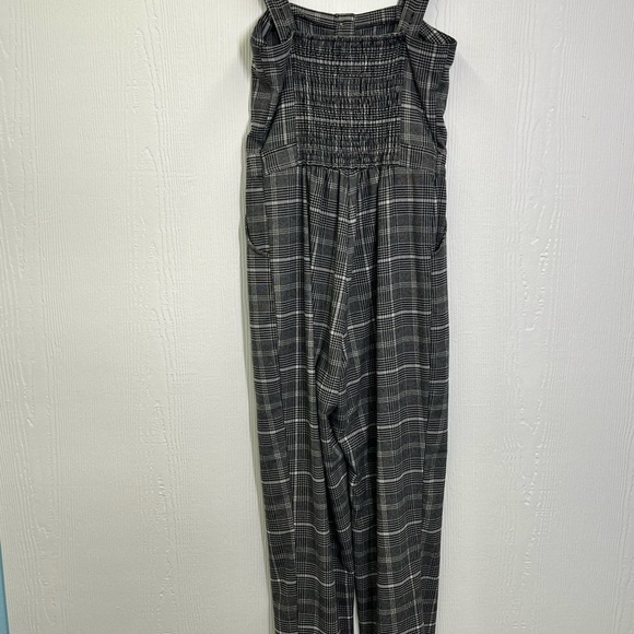 Hollister - Grey Plaid Button Up Pocket Adjustable Strap Jumpsuit Size Small - Picture 10 of 12